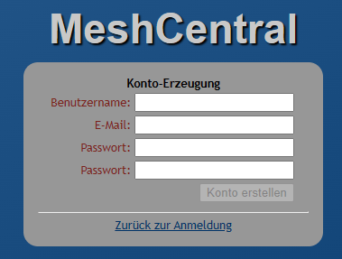 MeshCentral unter Debian installieren 7 MeshCentral Install - First User