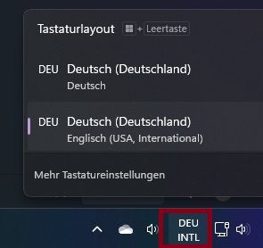 Auswahl Tastaturlayout