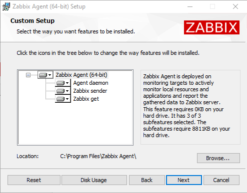 Zabbix Agent Windows Installer Customize