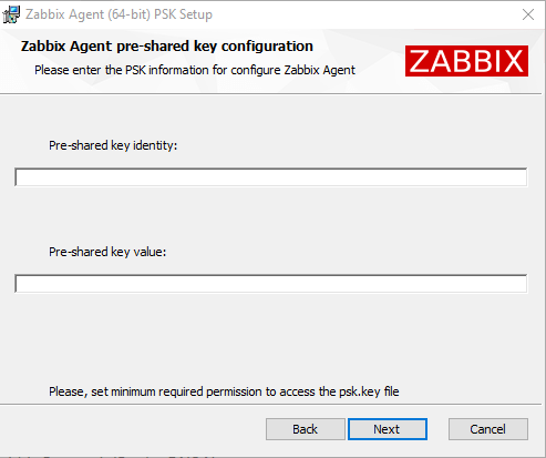 Zabbix Agent Windows Installer Pre-Shared-Key