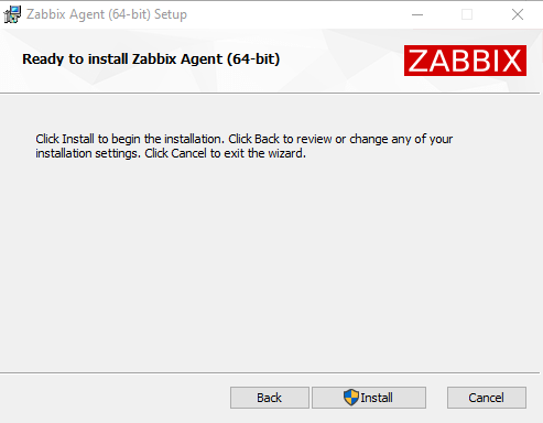Zabbix Agent Windows Installer Start Install