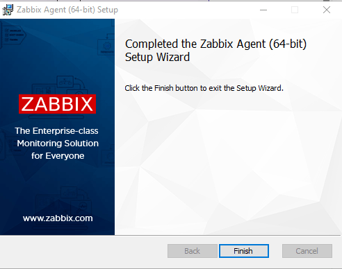 Zabbix Agent Windows Installer Finish