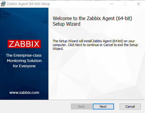 Zabbix Agent Windows Installer Start