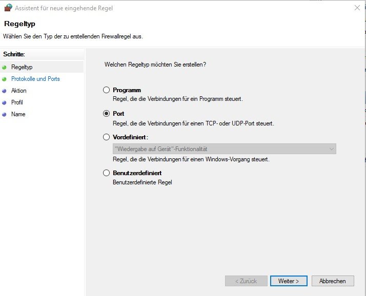 Windows 10 mittels Cygwin und RSyncd automatisch und zuverlässig mit BackupPC sichern 24 Windows Firewall Regel