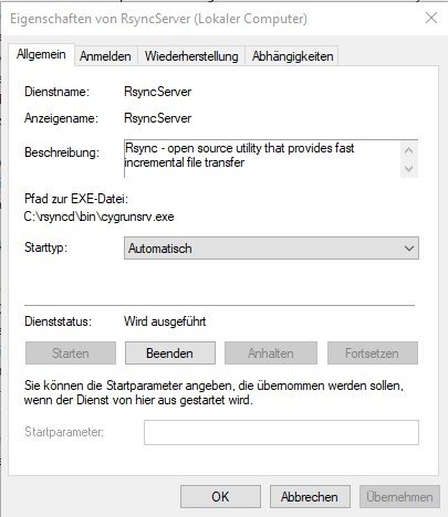 Windows Dienst Rsync Allgemein
