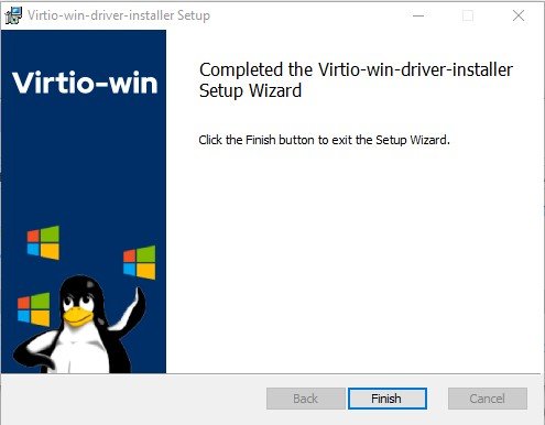 Proxmox VE QEMU Guest Agent installieren 19 Proxmox Windows Guest Agent VirtIO Driver Setup Finish