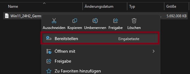 Windows 11 24H2 auf alten PC installieren ohne unterstützte Systemanforderungen 9 w11 bereitstelllen