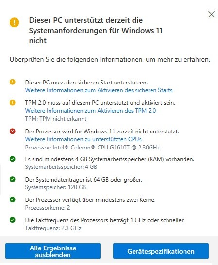 Windows 11 24H2 auf alten PC installieren ohne unterstützte Systemanforderungen 2 w11 systemanforderungen