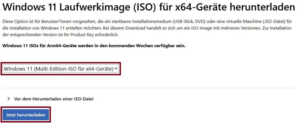 Windows 11 24H2 auf alten PC installieren ohne unterstützte Systemanforderungen 6 win11 download