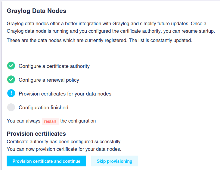 Graylog Datanode - Preflight - Cert provisioning