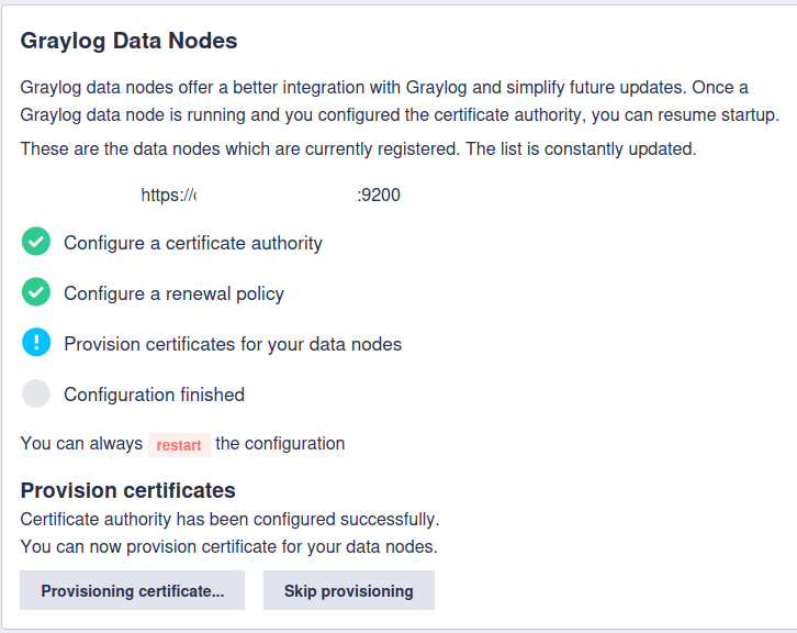 Graylog Datanode - Preflight - Cert provisioning