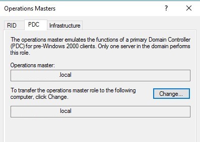 mmc active directory users coputers operations masters 03 pdc